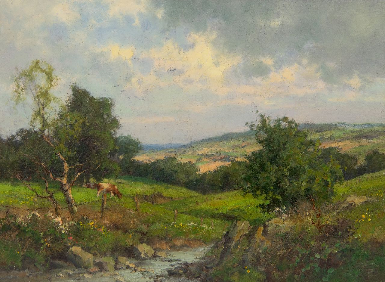 Holtrup J.  | Jan Holtrup, Landscape in South Limburg, oil on canvas 30.5 x 40.7 cm, signed l.r.