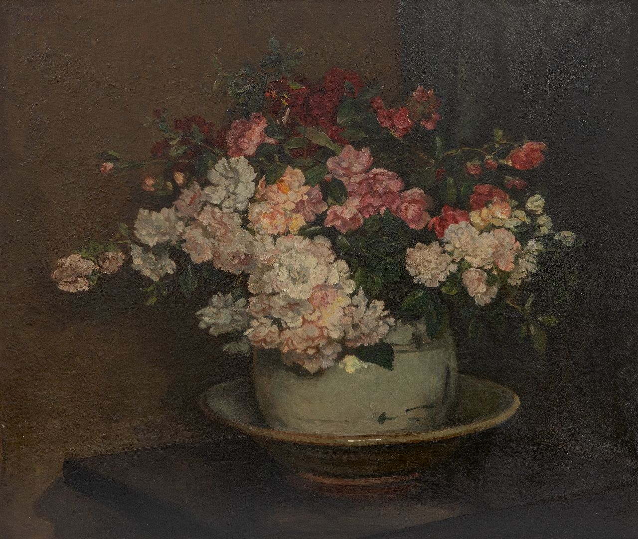 Akkeringa J.E.H.  | 'Johannes Evert' Hendrik Akkeringa, Spray roses, oil on canvas 46.3 x 54.5 cm, signed u.l.