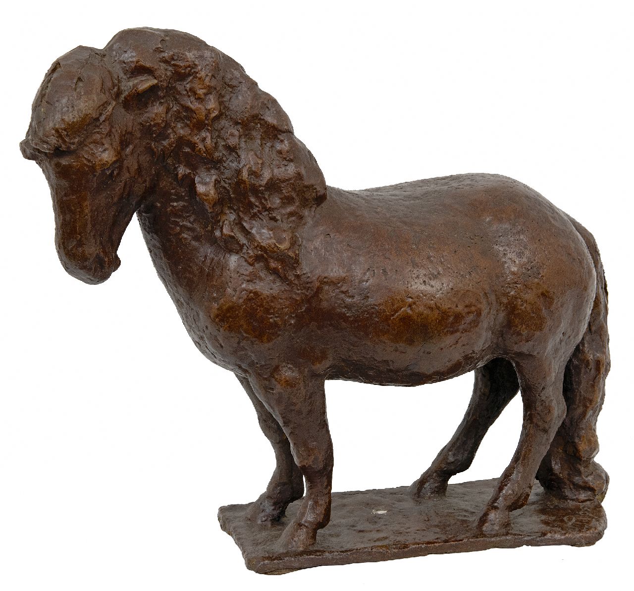Rädecker J.  | Johan 'Han' Rädecker | Sculptures and objects offered for sale | Horse, bronze 27.0 x 30.0 cm, signed on the base with monogram