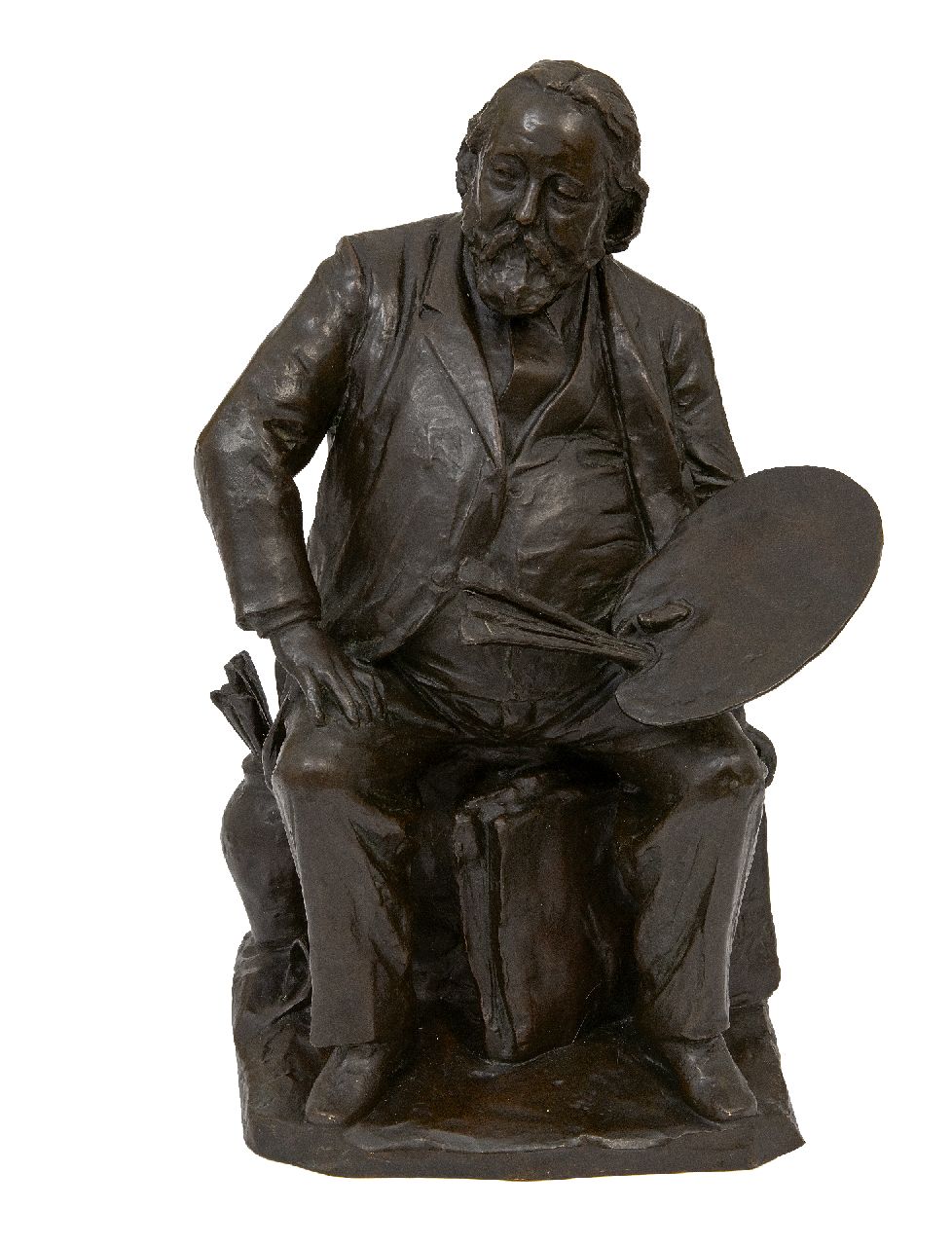 Odé A.W.M.  | 'Arend' Willem Maurits Odé, The Dutch painter Jacob Maris, bronze 43.0 x 27.5 cm, signed on the portfolio and dated '95