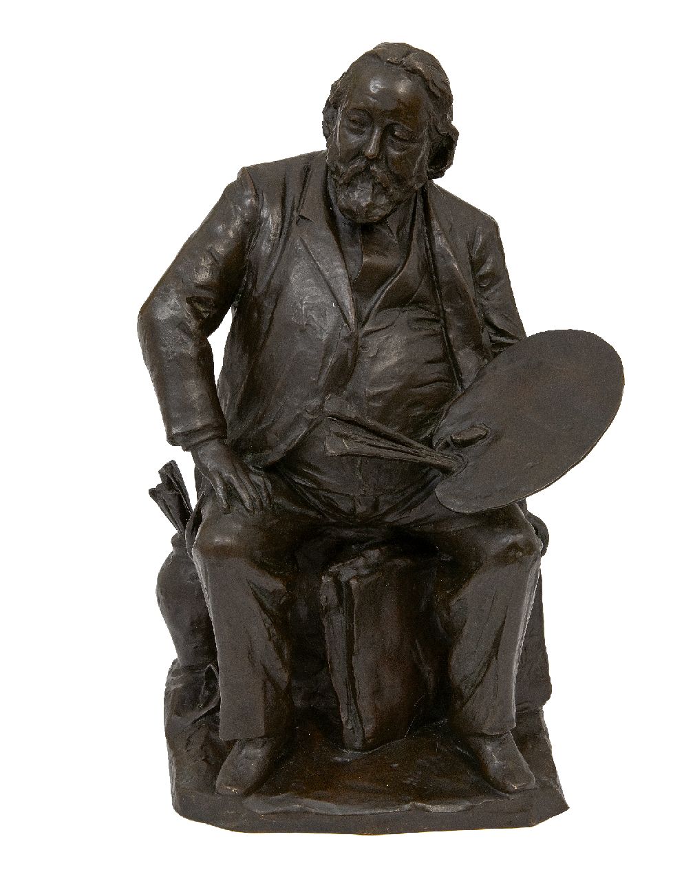 Arend Odé | The Dutch painter Jacob Maris, bronze, 43.0 x 27.5 cm, signed on the portfolio and dated '95