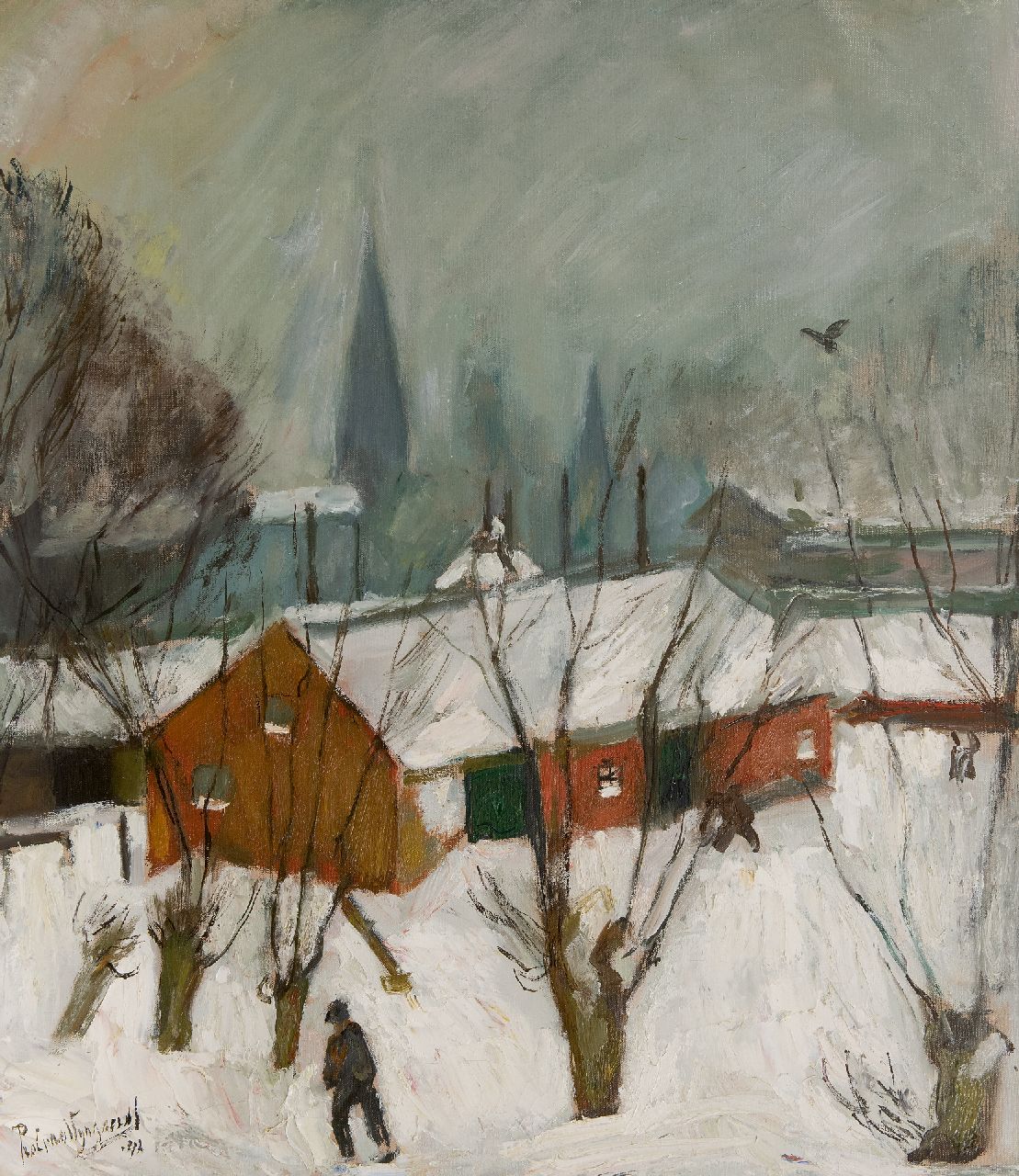 Wijngaerdt P.T. van | Petrus Theodorus 'Piet' van Wijngaerdt, Winter in Abcoude, February 1942 (Homage to Pieter Breughel), oil on canvas 78.3 x 68.8 cm, signed l.l. and dated '42