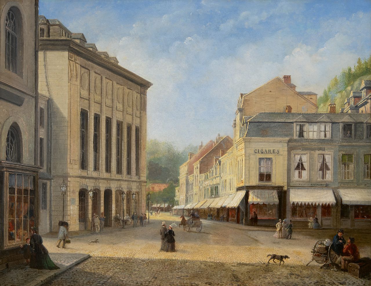 Tetar van Elven J.B.  | Jan 'Johannes' Baptist Tetar van Elven | Paintings offered for sale | Casino in spa, oil on panel 36.9 x 47.0 cm, signed l.l. with initials