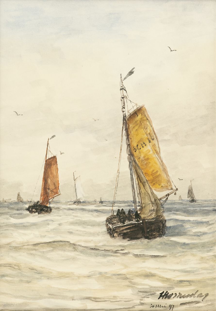 Mesdag H.W.  | Hendrik Willem Mesdag, After the storm at Scheveningen, watercolour and gouache on paper 36.6 x 26.7 cm, signed l.r. and dated 30 Mei 97