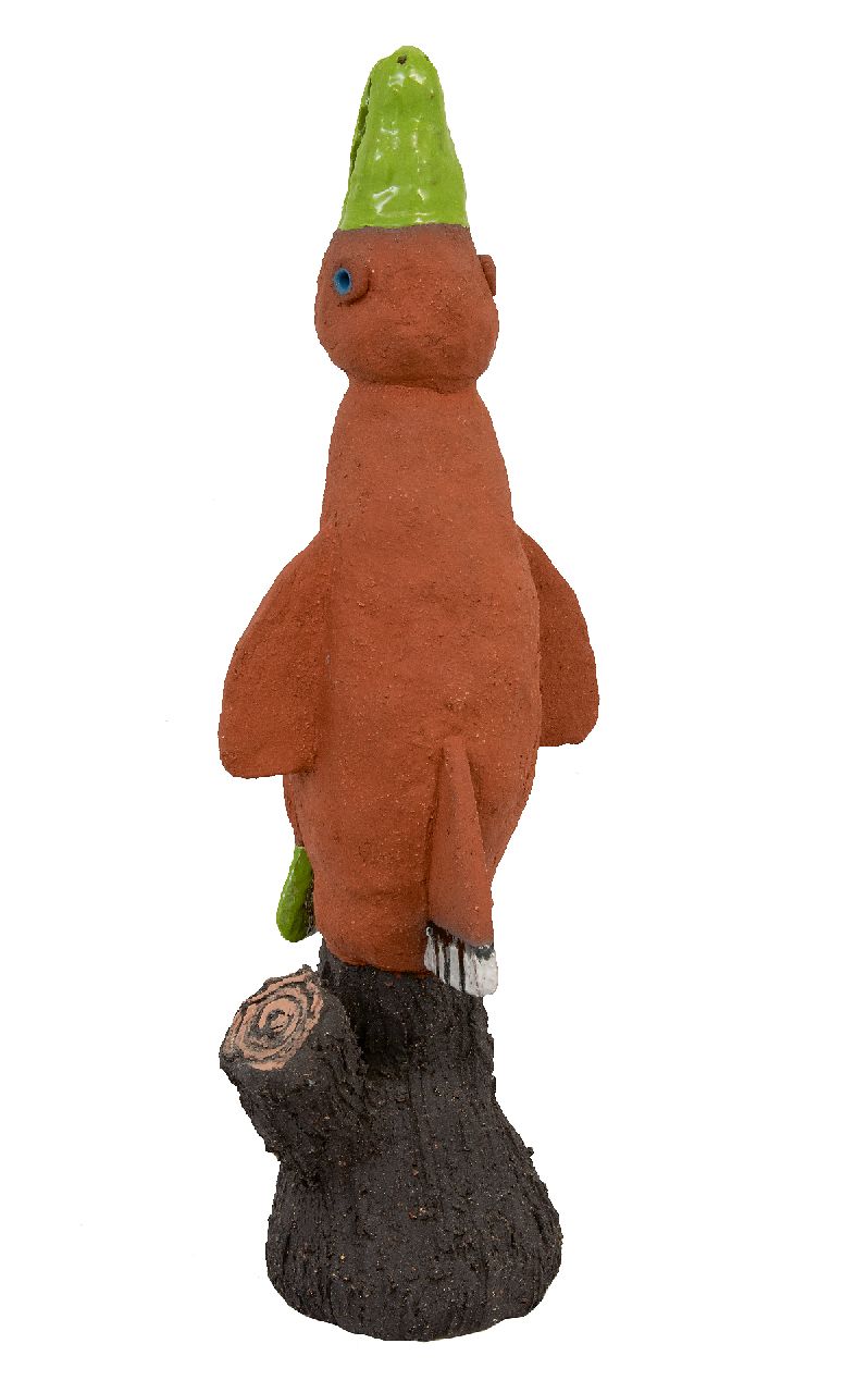 Toorn J.P. van den | Jacobus Petrus 'Joost' van den Toorn | Sculptures and objects offered for sale | Take off, earthenware 54.5 cm, signed with monogram on the tree trunk and dated '07 on the tree trunk