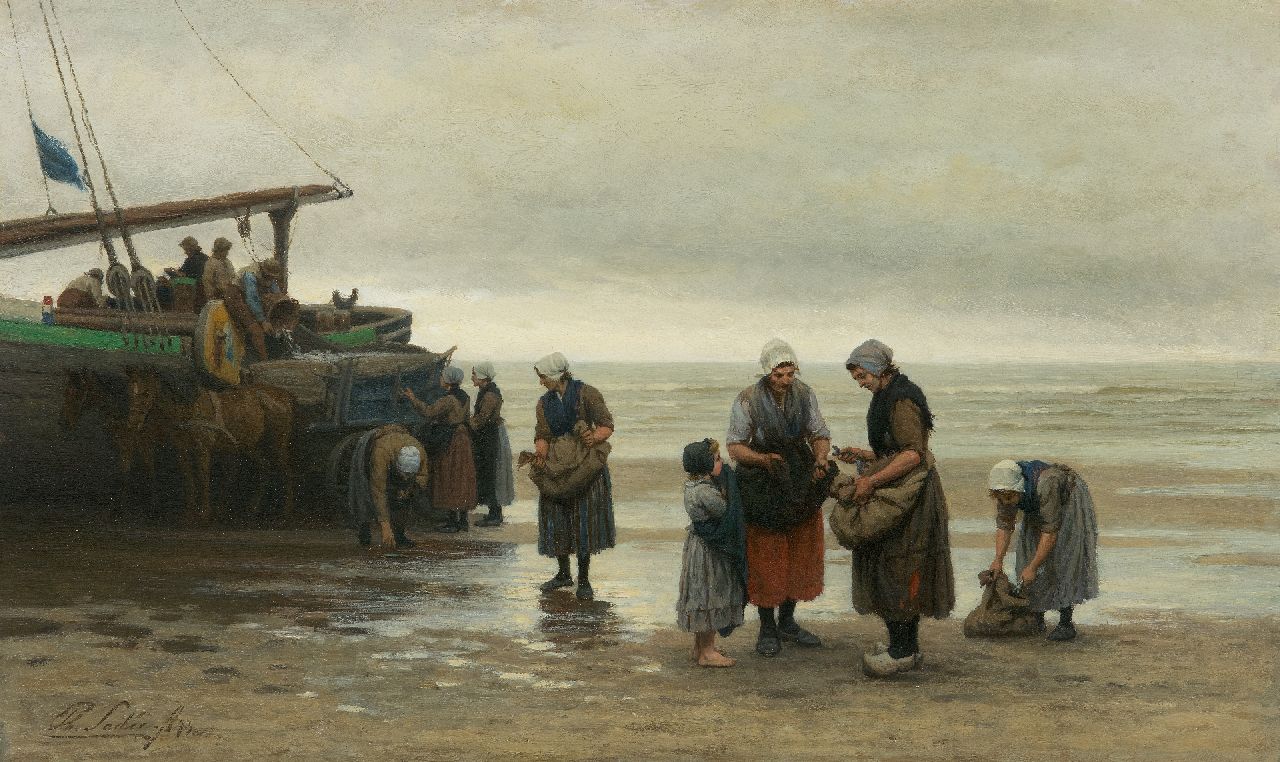 Philip Sadée | Fish for the poor, oil on panel, 31.3 x 52.0 cm, signed l.l. and dated '73
