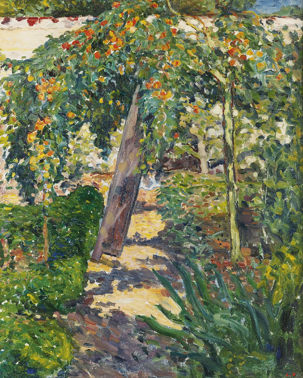 Valtat L.  | Louis Valtat, L'arbre dans le jardin (Tree in garden), oil on canvas 81.0 x 65.0 cm, signed stamped l.r. with initials and painted 1896