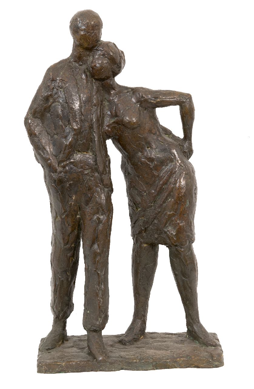 Meer P. van der | Peter van der Meer | Sculptures and objects offered for sale | Couple, bronze 39.0 x 19.0 cm, signed on the base