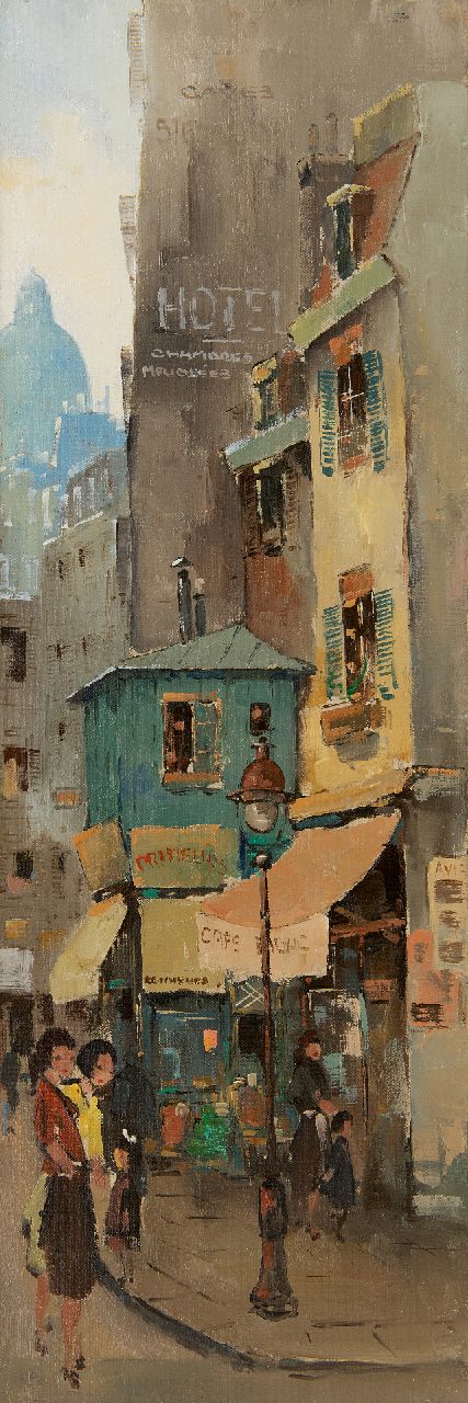 Rijlaarsdam J.  | Jan Rijlaarsdam, Alley in Paris, oil on canvas 70.5 x 24.3 cm