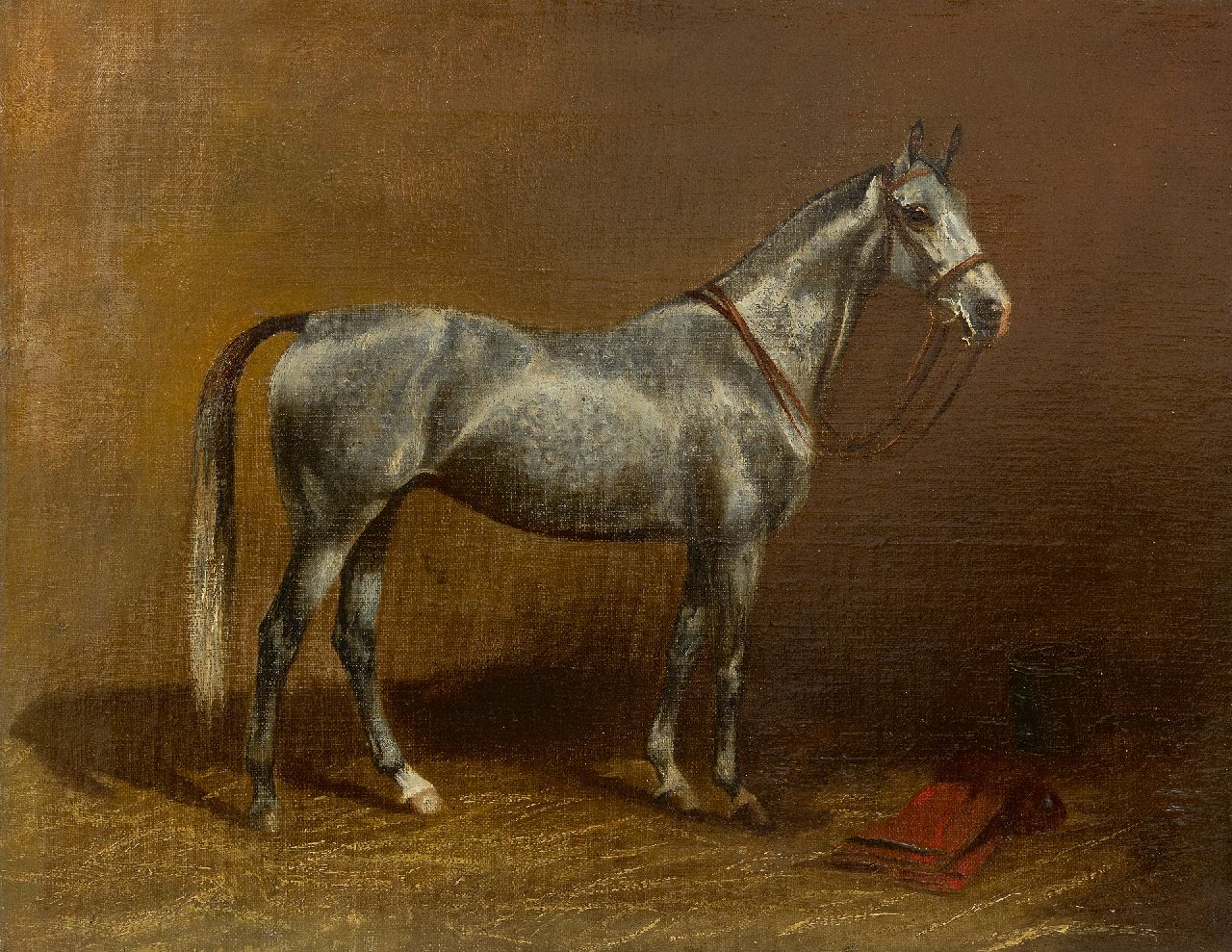 Westerop W.  | Wilhelm Westerop | Paintings offered for sale | Portrait of a gray horse, oil on canvas 35.0 x 45.0 cm, signed l.l. and dated 1929