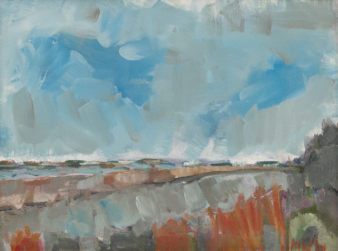 Wolters-Schweitzer M.  | Milène Wolters-Schweitzer | Paintings offered for sale | Landscape, oil on canvas 29.9 x 40.0 cm, signed l.r. and on the stretcher and dated on the stretcher 2014