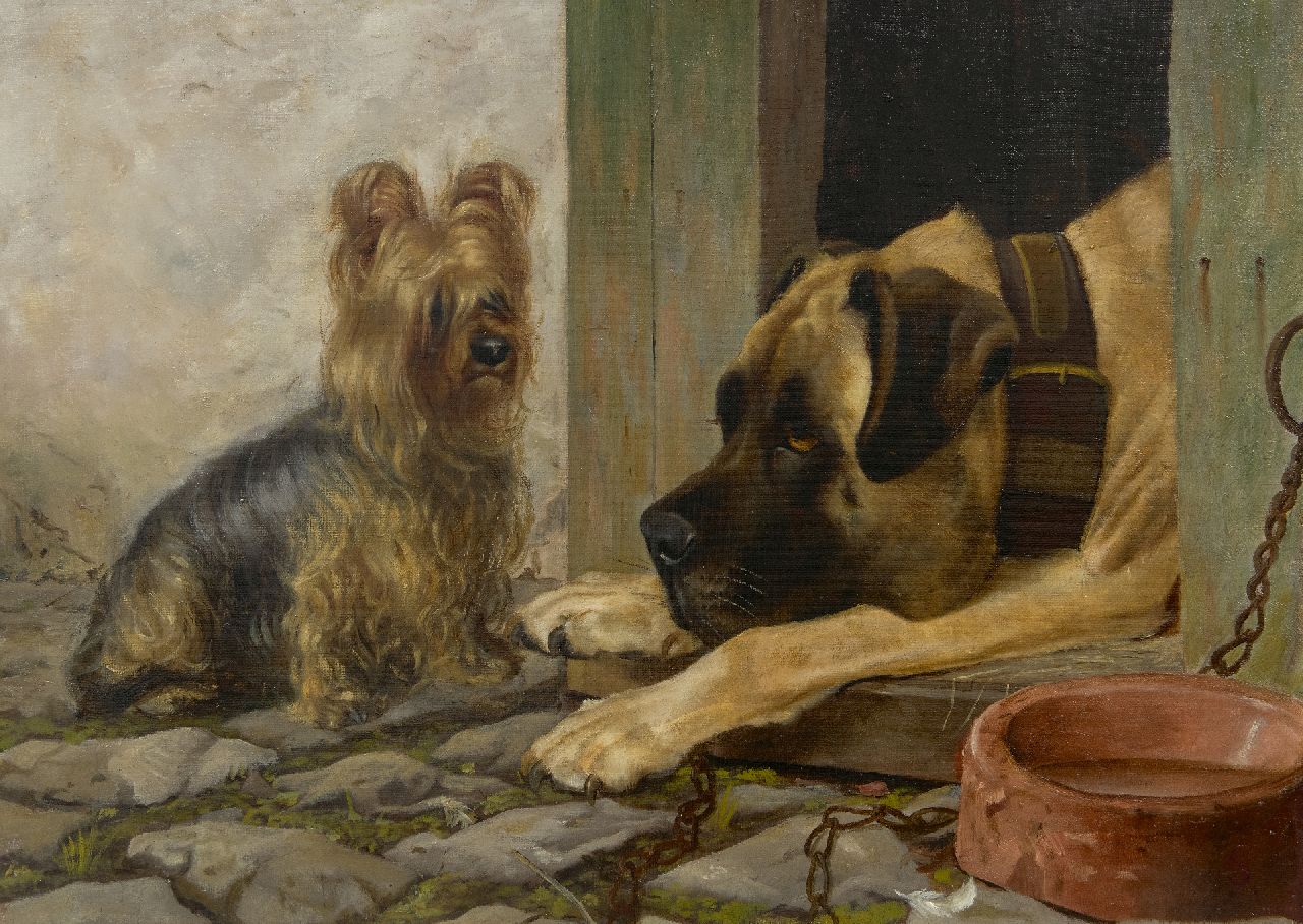 Engelse School | Hero Worship, oil on canvas, 40.6 x 55.8 cm, signed l.r. with monogram