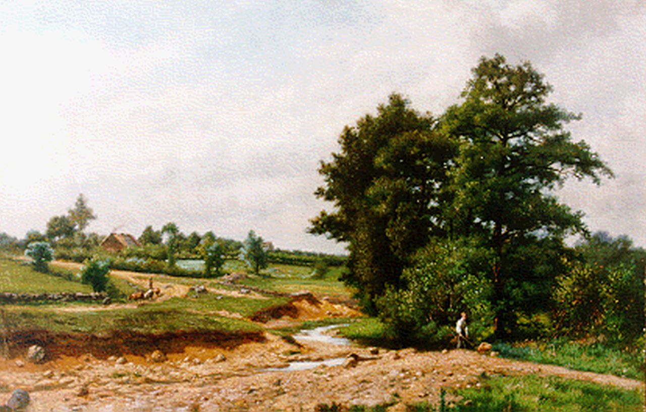 Crehay G.  | Gérard Crehay, Romantic landscape, oil on canvas 29.3 x 44.2 cm, signed l.l.