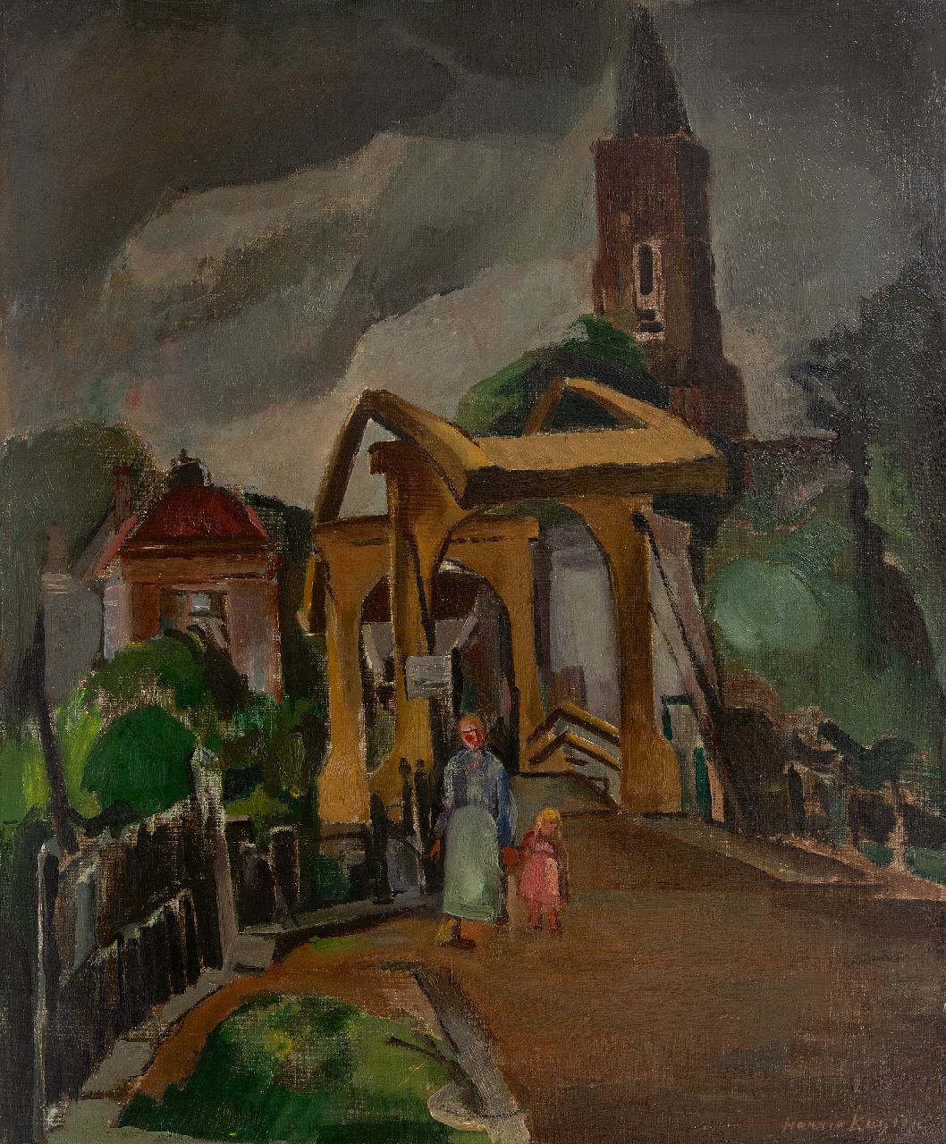 Kuijten H.J.  | Henricus Johannes 'Harrie' Kuijten | Paintings offered for sale | Landscape, Loenen aan de Vecht, oil on canvas 66.4 x 54.7 cm, signed l.r. and painted ca. 1927-1936