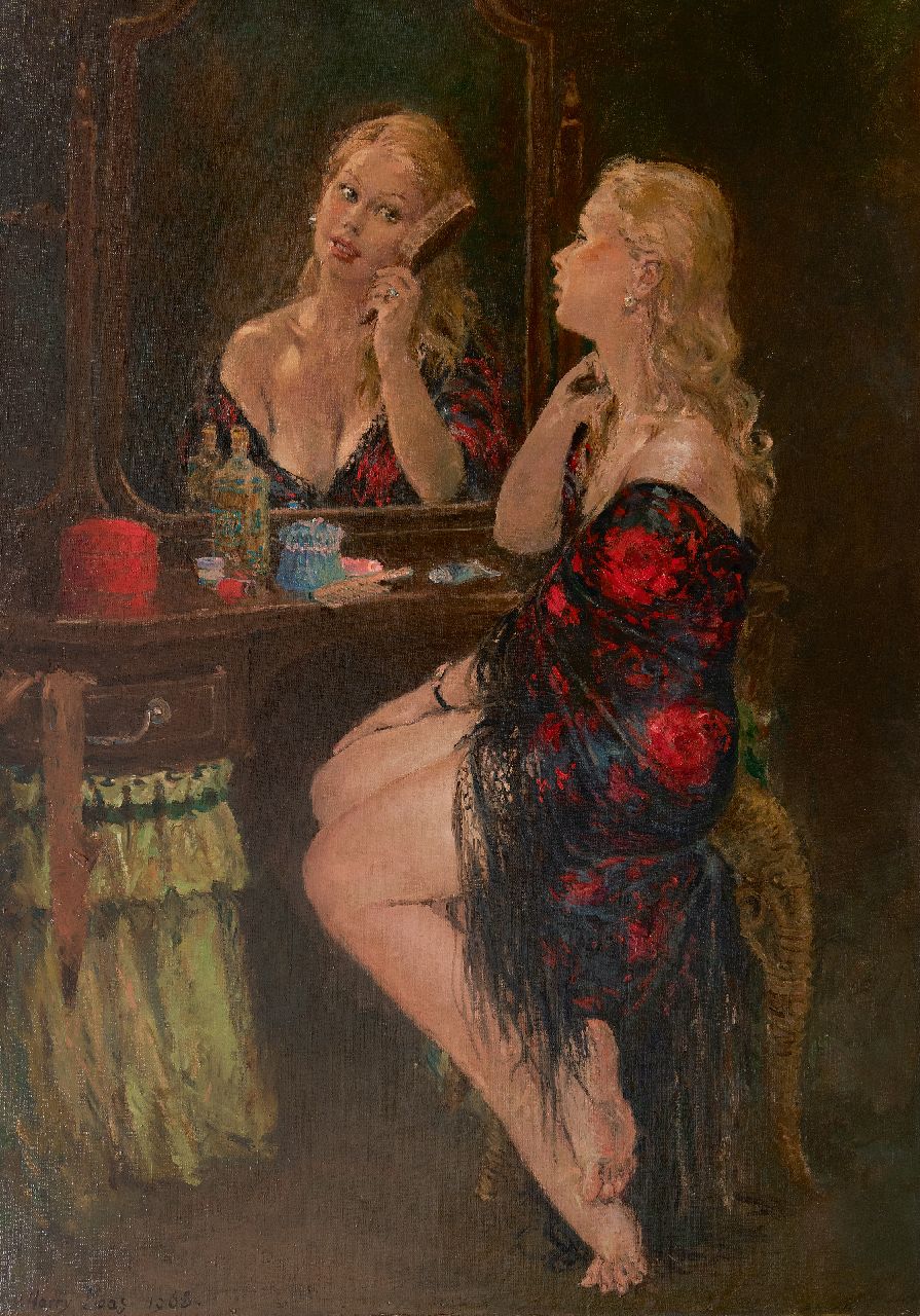 Harry Maas | Woman at a mirror, oil on canvas, 104.7 x 75.8 cm, signed l.l. and dated 1963