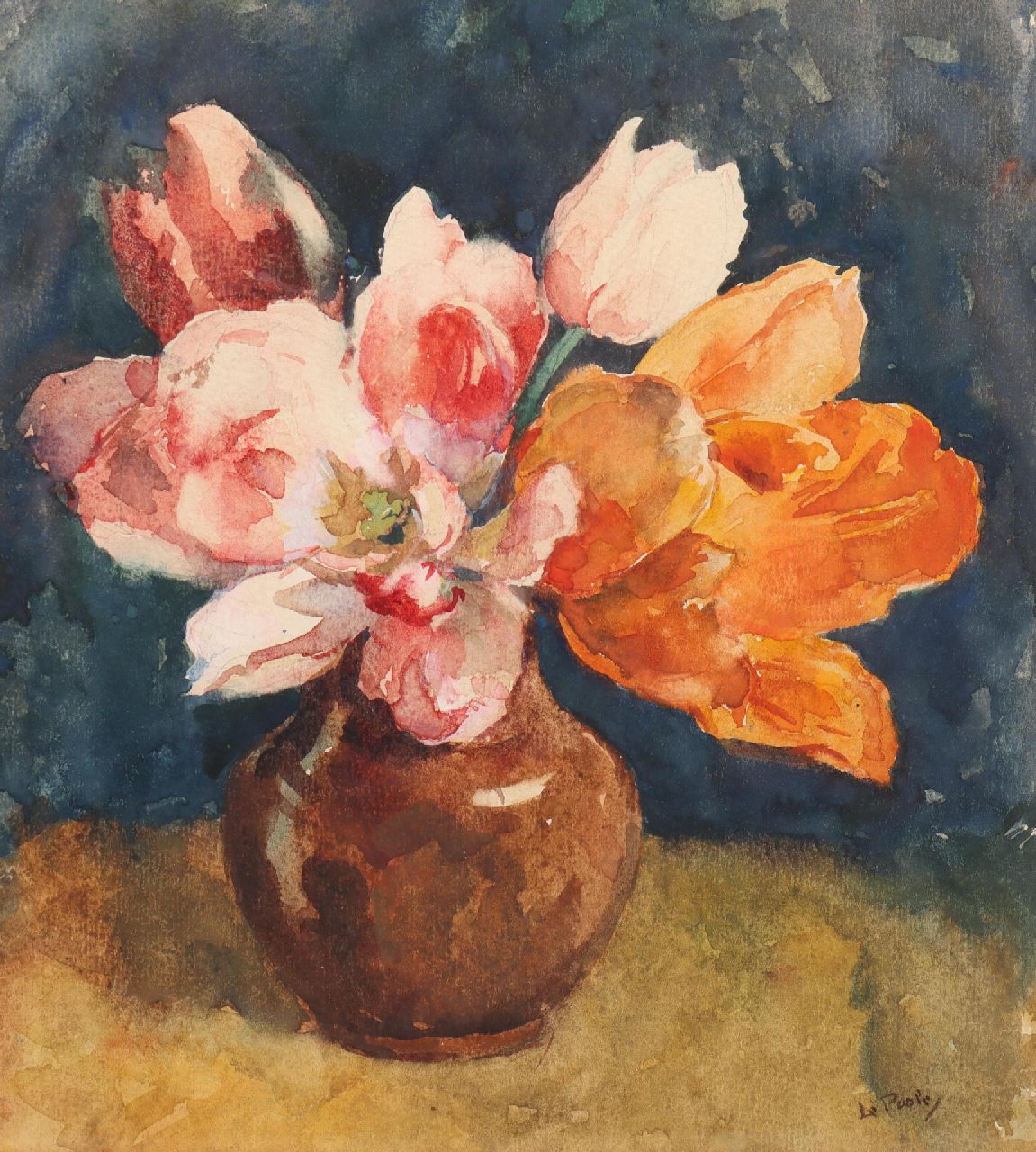 Sam le Poole | Tulpen, watercolour on paper, 28.8 x 26.2 cm, signed l.r.