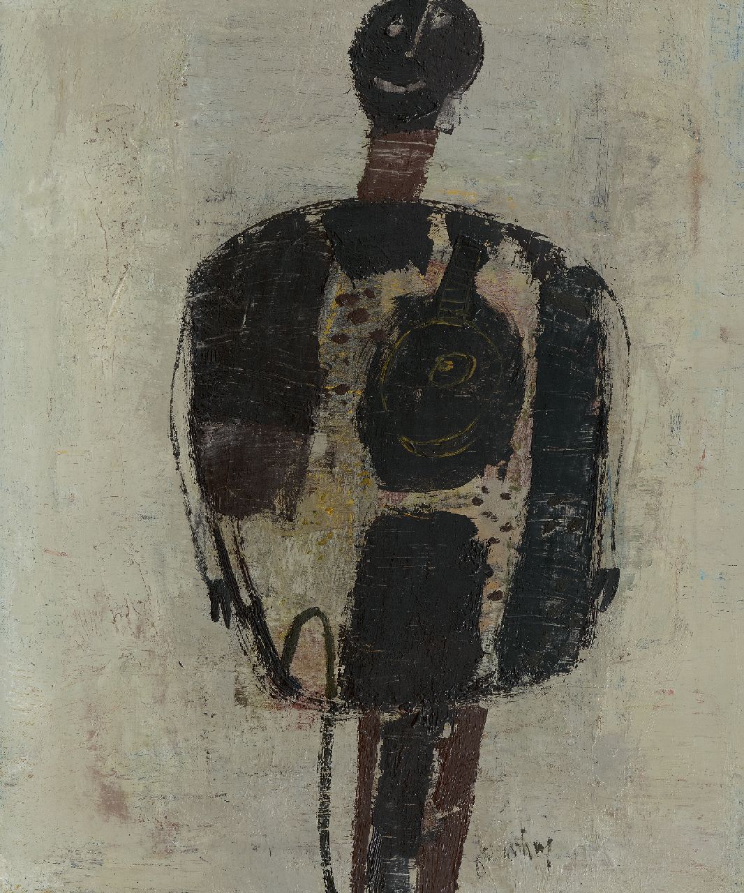 Heel J.J. van | Johannes Jacobus 'Jan' van Heel | Paintings offered for sale | Black doll, oil on canvas 60.4 x 49.9 cm, signed l.c. and on the reverse and dated on the reverse '64