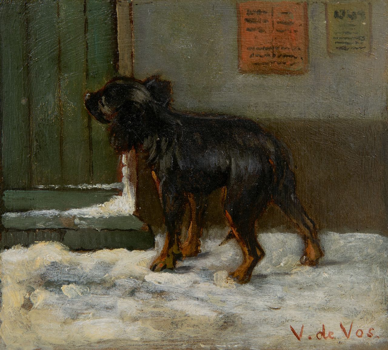Vos V. de | Vincent de Vos | Paintings offered for sale | Arrived at the destination, oil on canvas 15.6 x 17.1 cm, signed l.r.