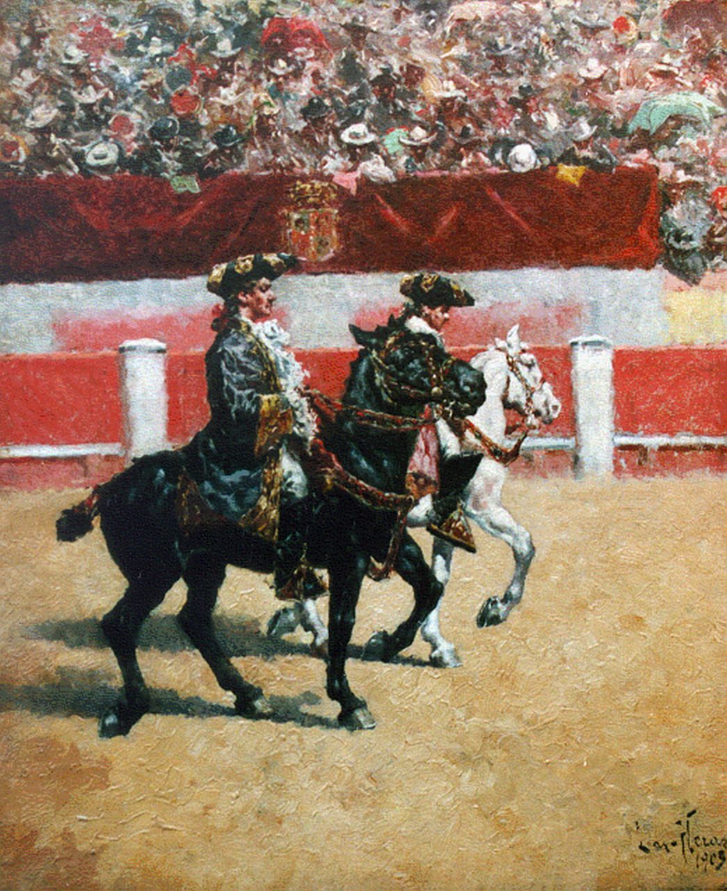 Heras G. de las | de las Heras, The 'Alguaciles', oil on canvas 45.8 x 38.0 cm, signed l.r. and dated 1903
