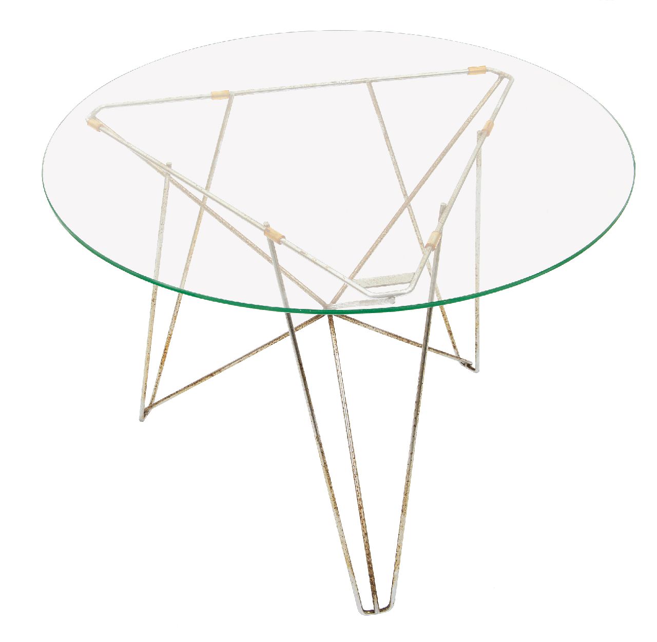 Constant (Constant Anton Nieuwenhuijs)   | Constant (Constant Anton Nieuwenhuijs) |  offered for sale | 'IJhorst' table, 1954, metal and glass 65.0 cm, signed on the frame and dated 1953