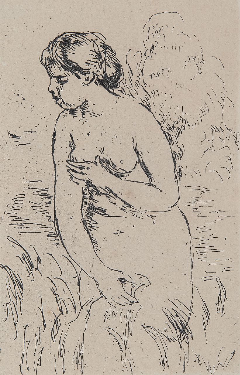Auguste Renoir | Baigneuse debout à mi-jambes, etching, 16.6 x 11.1 cm, to be dated ca. 1910