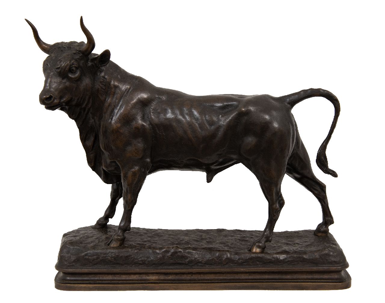 Valton C.  | Charles Valton | Sculptures and objects offered for sale | Bull, bronze 34.0 x 39.0 cm, signed on the base