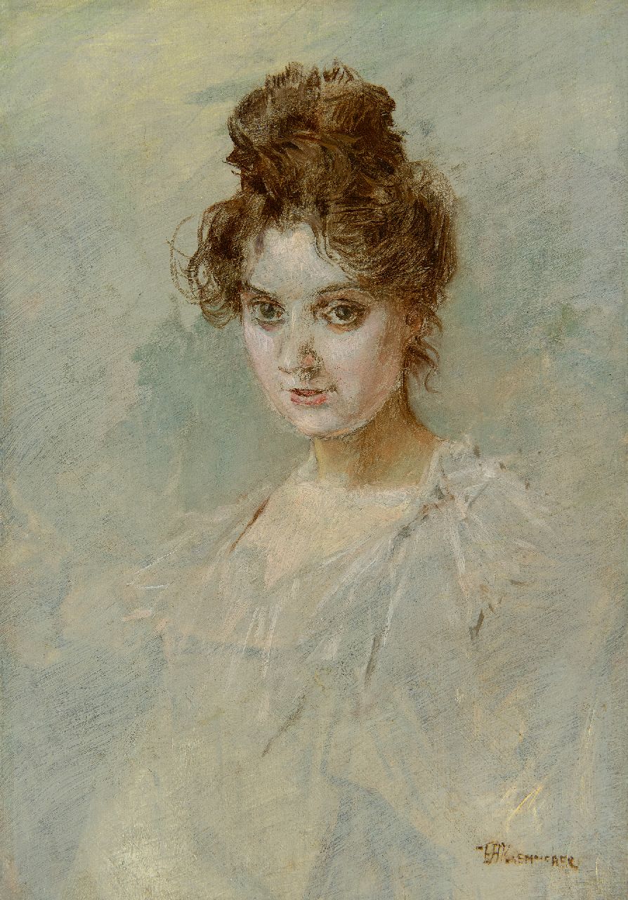 Kaemmerer F.H.  | Frederik Hendrik Kaemmerer | Paintings offered for sale | Portrait of a woman, oil on panel 25.5 x 17.5 cm, signed l.r.