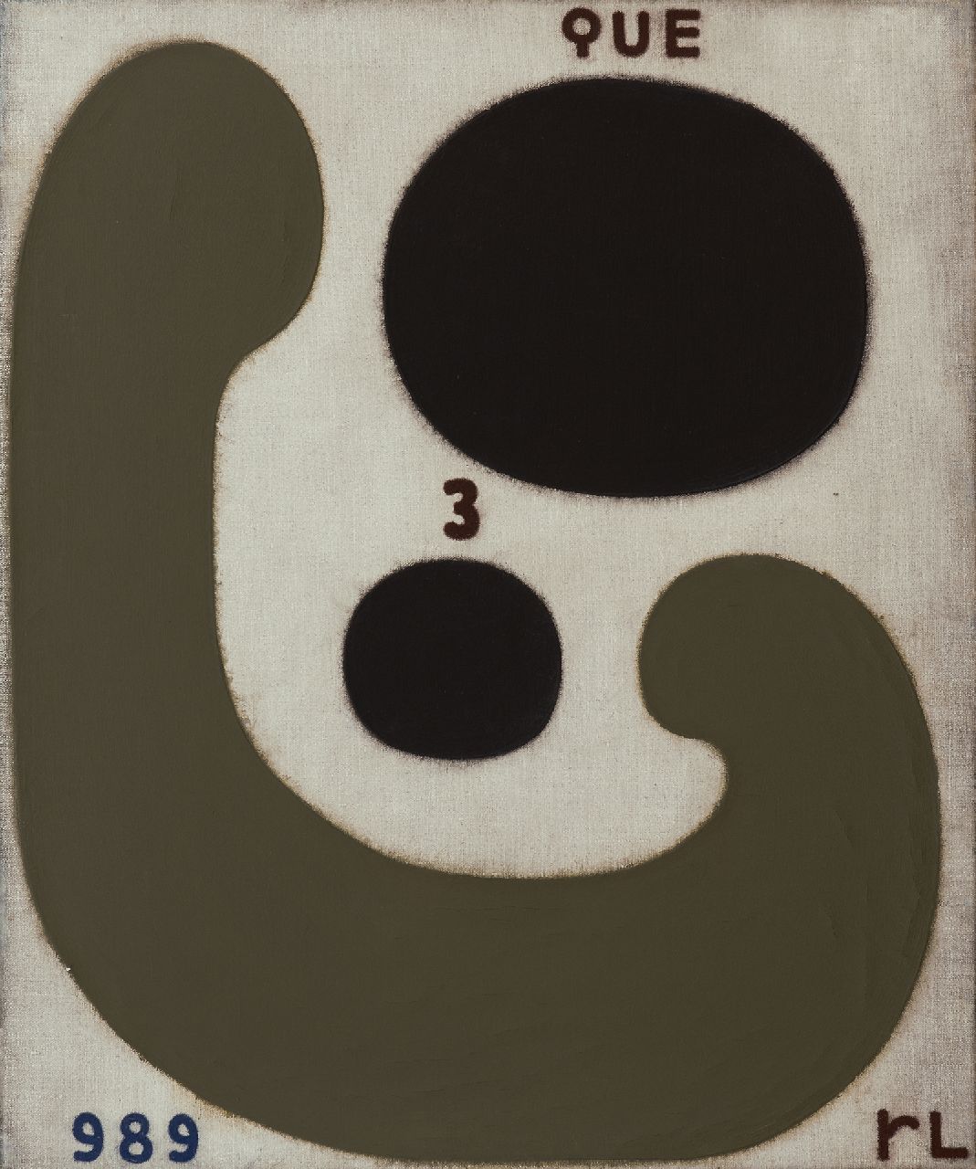 Reinier Lucassen | QUE 3, oil with marblepowder on canvas, 60.2 x 50.0 cm, signed l.r. with initials and in full on the reverse and dated 89-94 on the reverse