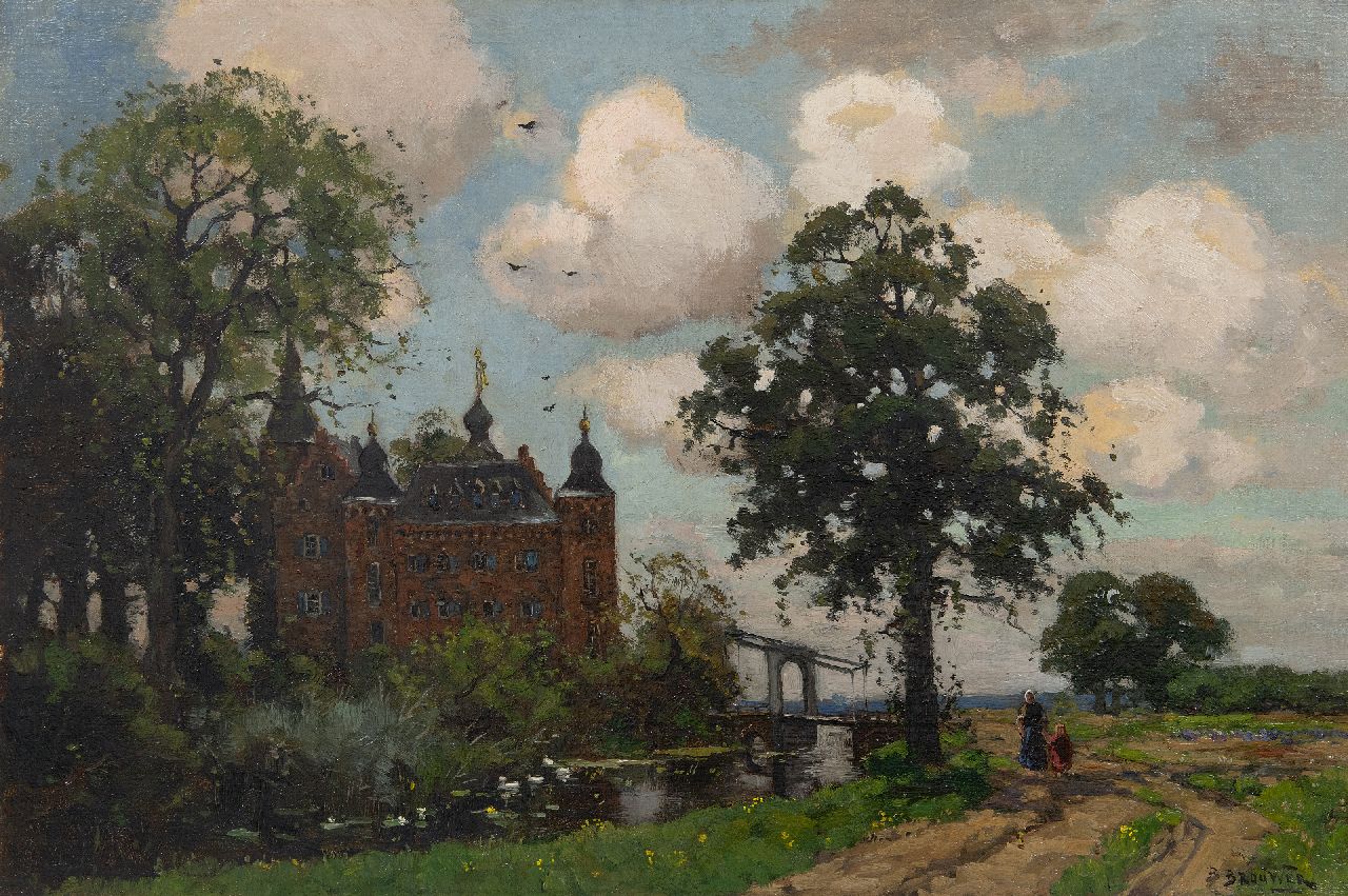 Brouwer B.J.  | Berend Jan 'Barend' Brouwer | Paintings offered for sale | Castle in a landscape, oil on canvas 40.6 x 60.6 cm, signed l.r.