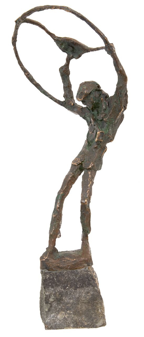 Bakker W.F.  | Willem Frederik 'Jits' Bakker | Sculptures and objects offered for sale | The Parachutist, bronze 46.4 x 9.9 cm, signed on the base