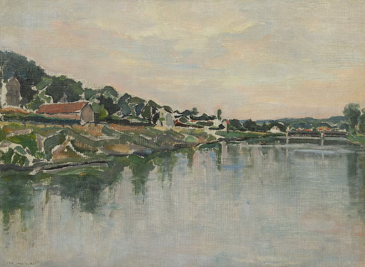 Mondriaan P.C.  | Pieter Cornelis 'Piet' Mondriaan | Paintings offered for sale | The banks of the Seine, oil on canvas 54.2 x 73.1 cm, signed l.l. and painted in 1931