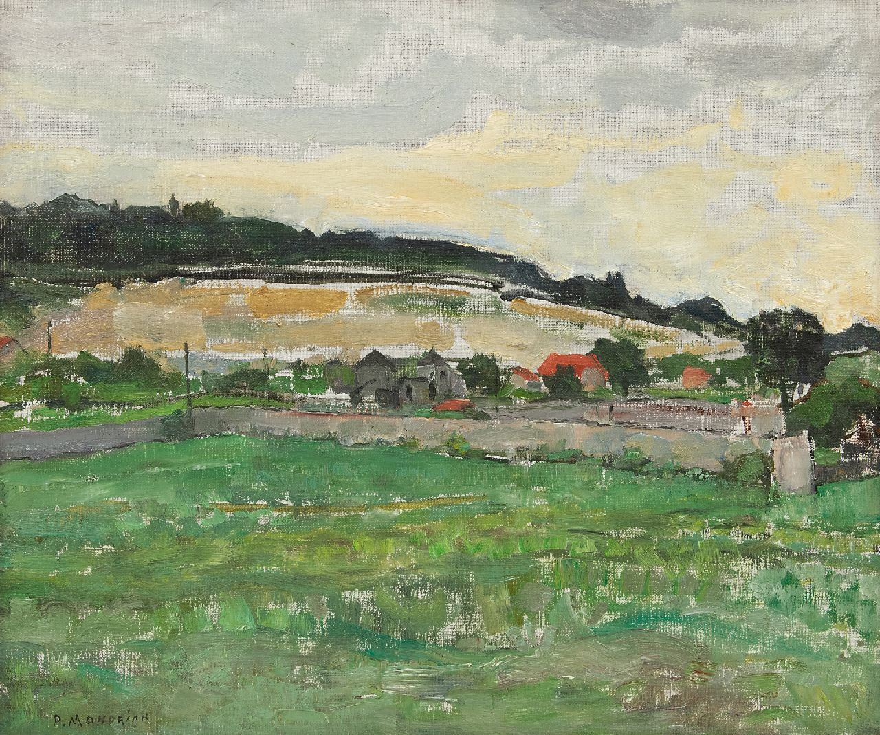Mondriaan P.C.  | Pieter Cornelis 'Piet' Mondriaan | Paintings offered for sale | Landscape near Montmorency, oil on canvas 46.3 x 55.2 cm, signed l.r. and on the reverse and dated on the reverse 8 Aug. '30