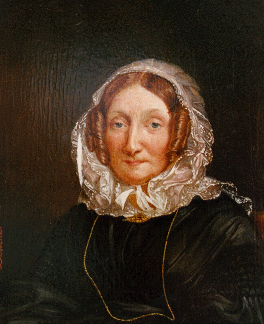 Dewitte   | Dewitte, A portrait of a lady, oil on panel 14.9 x 12.3 cm, signed l.l.