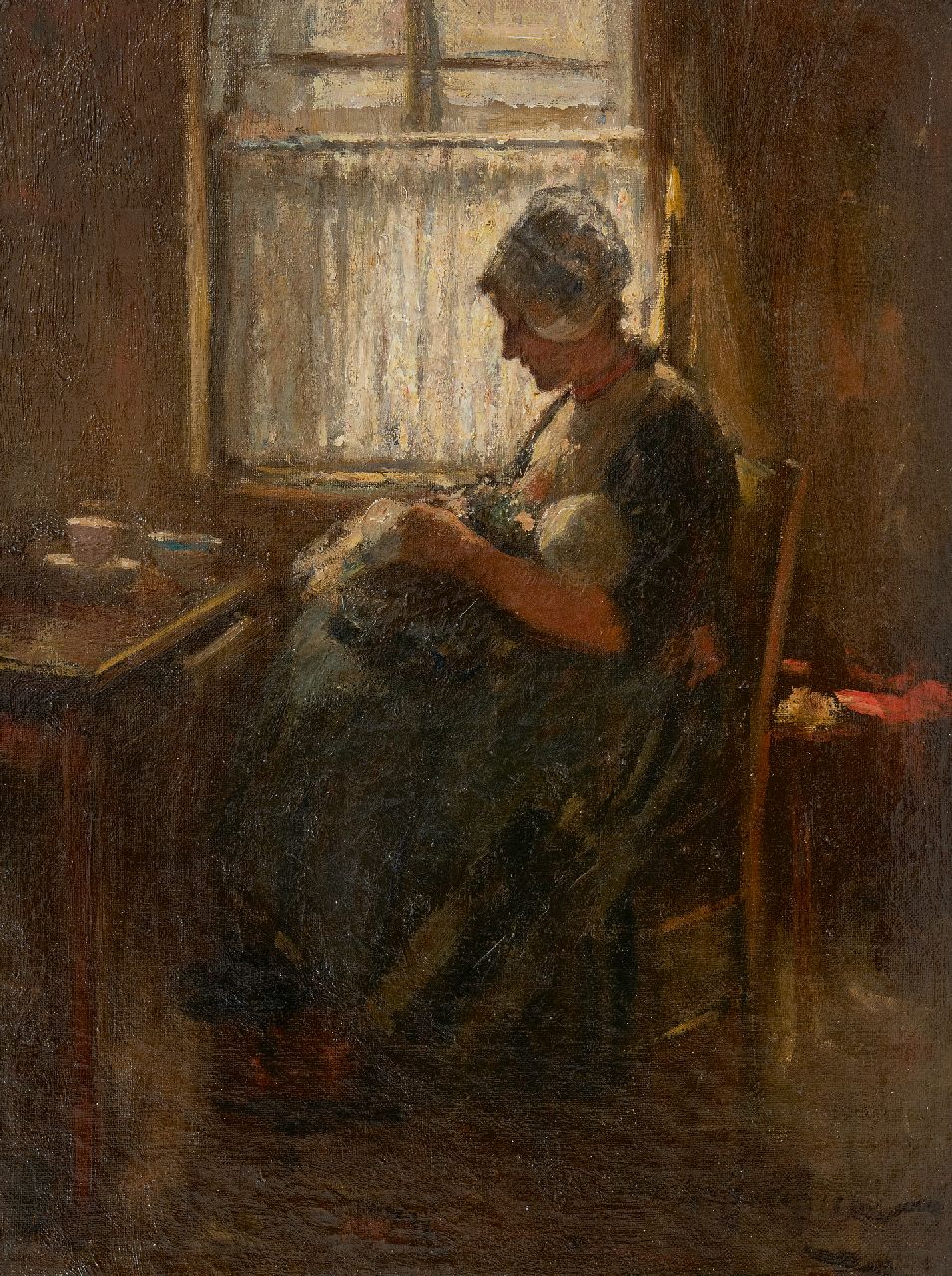 Robert Gemmell Hutchison | A Volendam mother and child, oil on canvas, 40.7 x 30.5 cm, signed l.r.