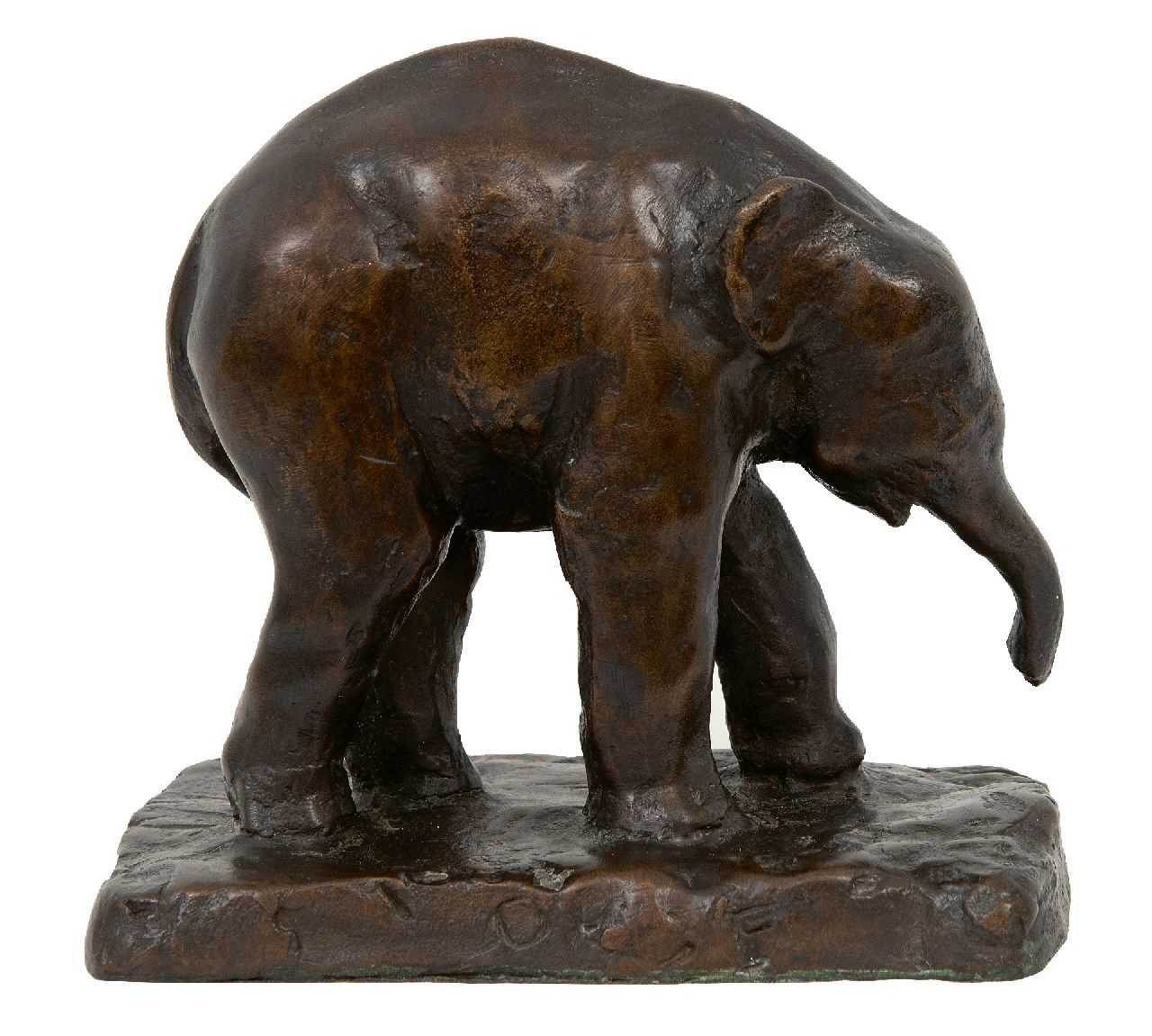 Sachs A.  | Alfred Sachs | Sculptures and objects offered for sale | Elephant Baby Orje from the Berlin Zoo (posthumous execution), bronze 16.3 x 15.6 cm, signed on the base