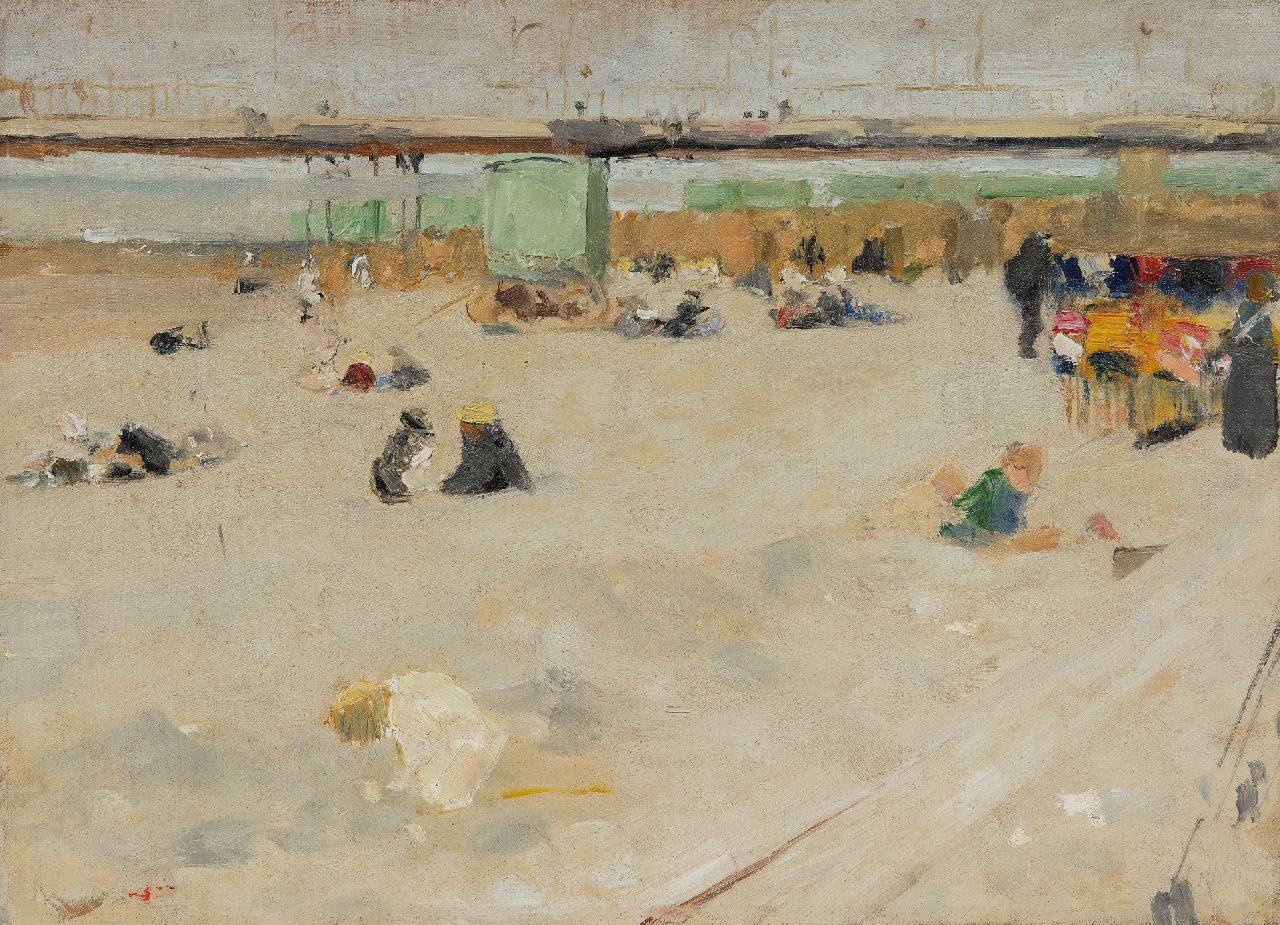 Arntzenius P.F.N.J.  | Pieter Florentius Nicolaas Jacobus 'Floris' Arntzenius, The beach at Scheveningen, oil on canvas 33.3 x 45.4 cm, painted ca. 1895