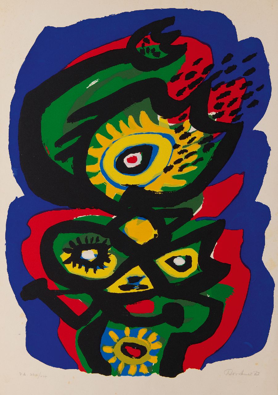 Rooskens J.A.  | Joseph Antoon 'Anton' Rooskens | Prints and Multiples offered for sale | Composition, lithograph on paper 70.0 x 49.6 cm, signed l.r. (in pencil) and dated '73 (in pencil)