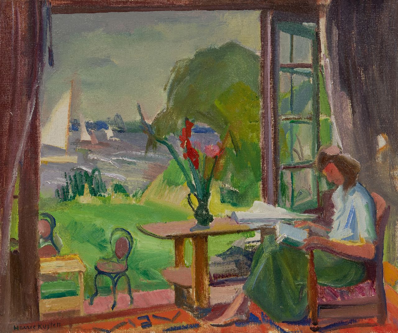 Kuijten H.J.  | Henricus Johannes 'Harrie' Kuijten | Paintings offered for sale | House on the lake, oil on canvas 50.0 x 60.0 cm, signed l.l. and painted ca. 1948