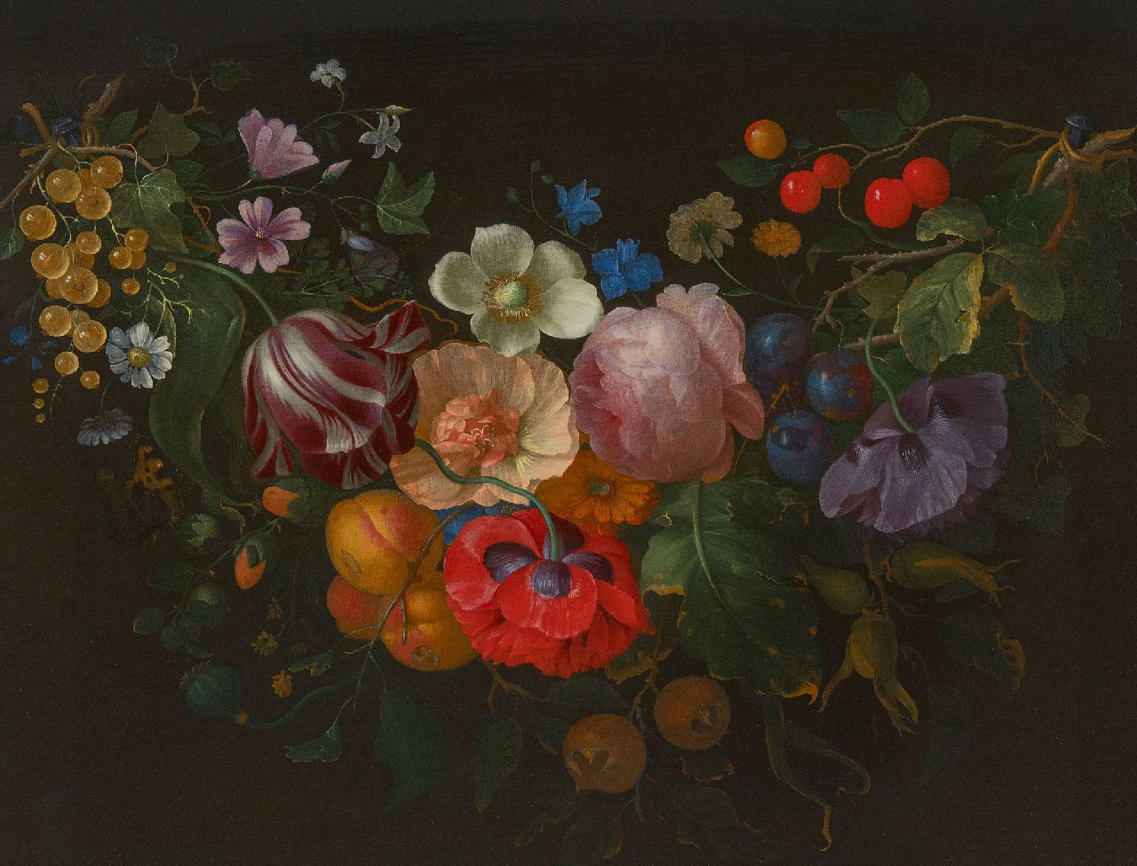 Gallis P.  | Pieter Gallis | Paintings offered for sale | flower garland, oil on panel 35.3 x 43.8 cm, painted ca. 1685