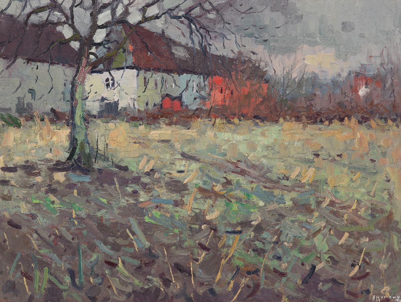 Raoul Hynckes | Audergem near Brussels, oil on panel, 42.1 x 55.8 cm, signed l.r.