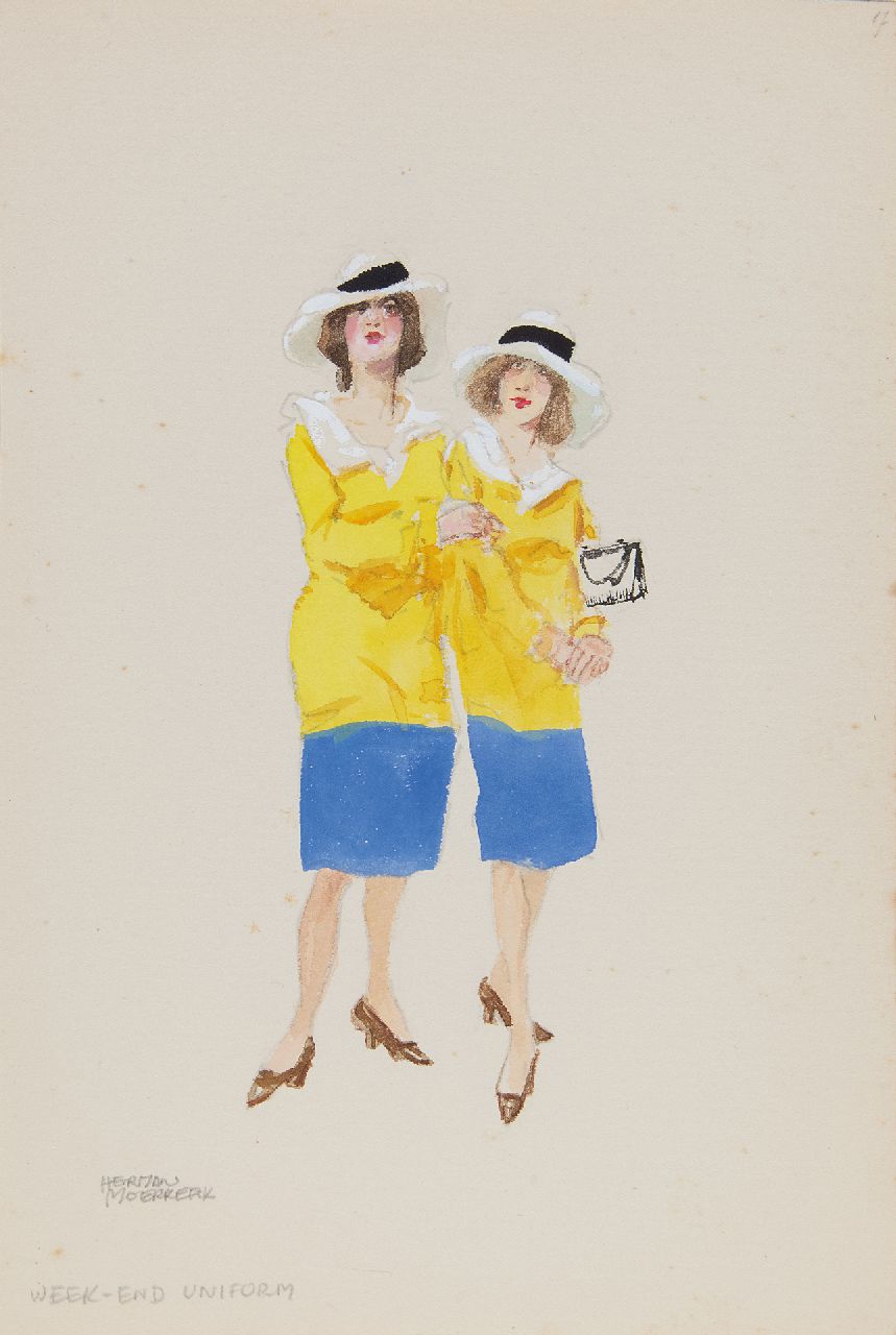 Moerkerk H.A.J.M.  | Hermanus Antonius Josephus Maria 'Herman' Moerkerk | Watercolours and drawings offered for sale | Week-end uniform, pencil and watercolour on paper 25.5 x 17.1 cm, signed l.l.