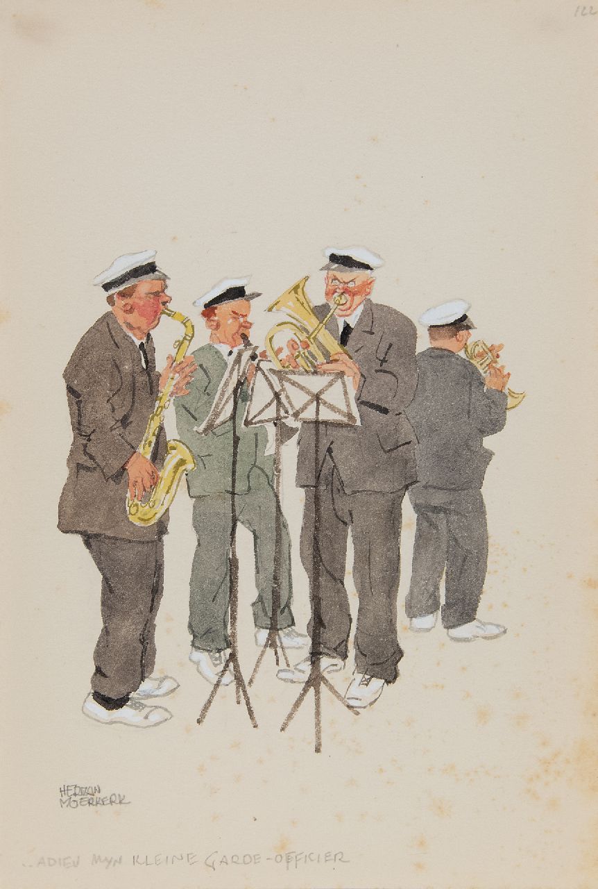 Moerkerk H.A.J.M.  | Hermanus Antonius Josephus Maria 'Herman' Moerkerk | Watercolours and drawings offered for sale | ...Goodbye my little guard officer, pencil and watercolour on paper 25.6 x 17.2 cm, signed l.l.