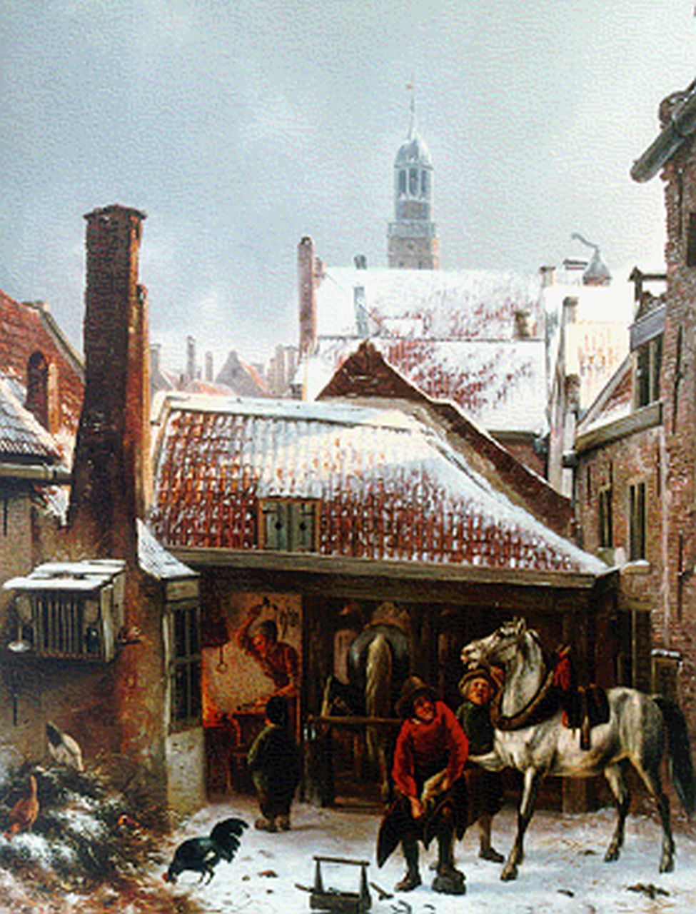 Abraham Hendrik Winter | Blacksmith, Utrecht, oil on panel, 46.7 x 35.8 cm, signed l.c. and m.l.