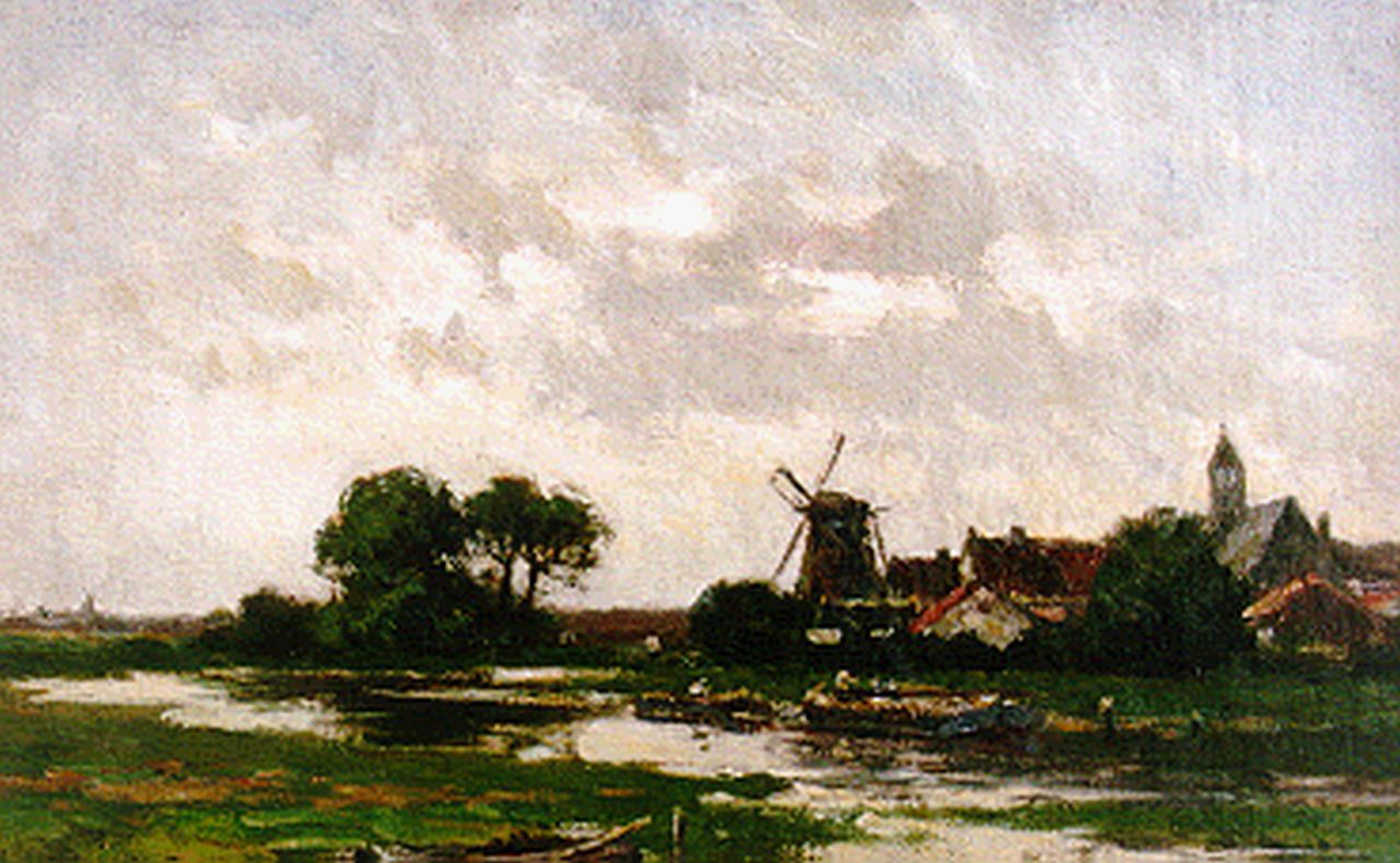 Rip W.C.  | 'Willem' Cornelis Rip, A polder landscape, oil on canvas 33.5 x 47.2 cm, signed l.l.