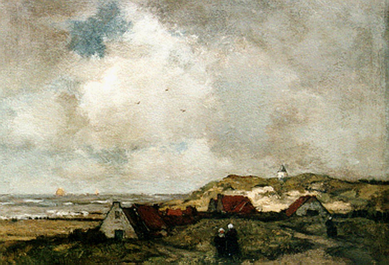 Bock T.E.A. de | Théophile Emile Achille de Bock, A dune landscape, oil on panel 40.2 x 52.8 cm, signed l.r.