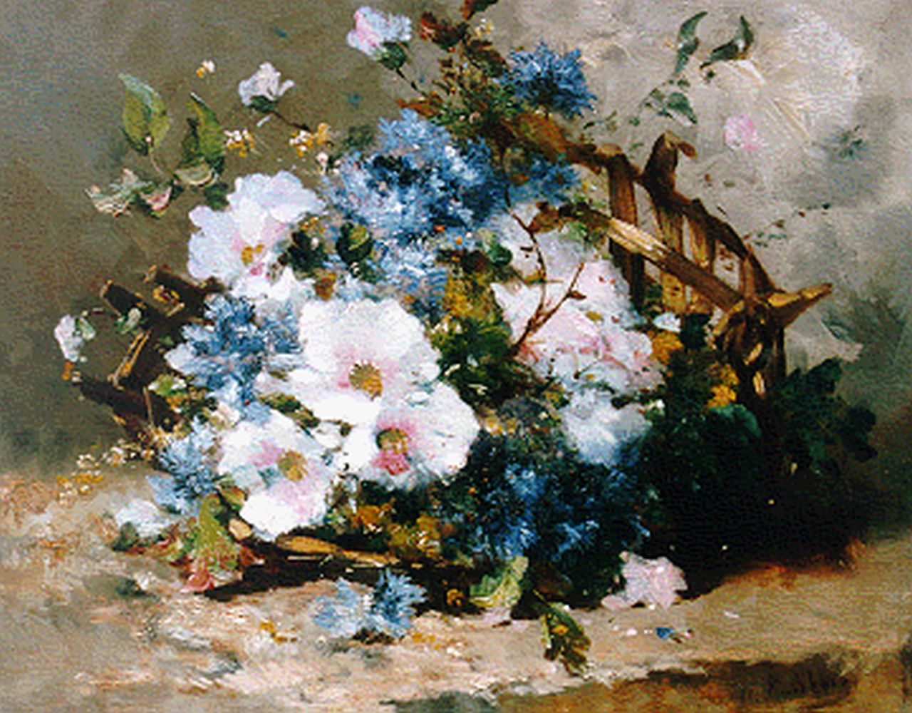 Cauchois E.H.  | Eugène-Henri Cauchois, A bunch of wildflowers, oil on canvas 37.7 x 46.2 cm, signed l.r.