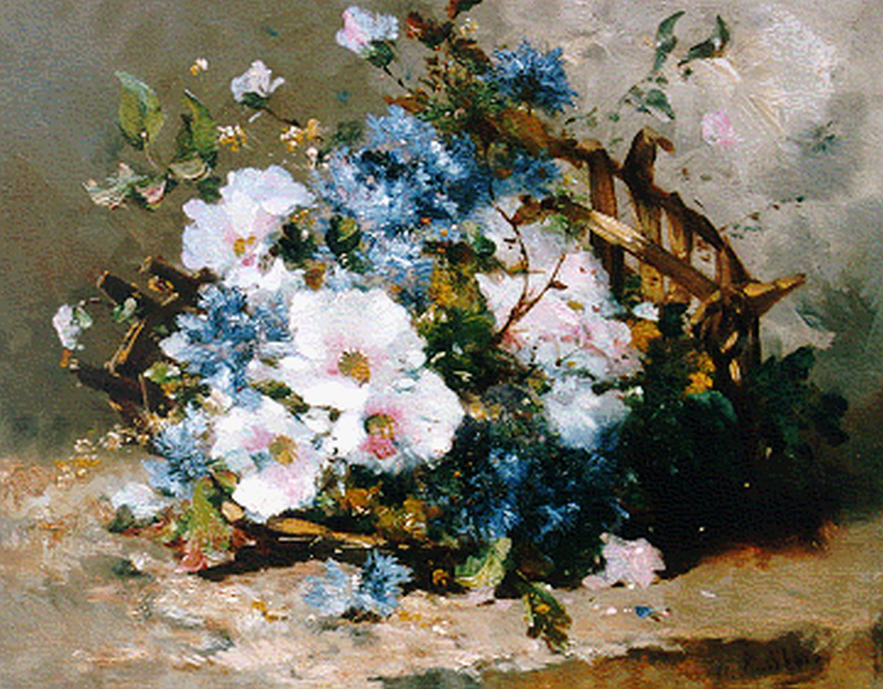 Cauchois E.H.  | Eugène-Henri Cauchois, A bunch of wildflowers, oil on canvas 37.7 x 46.2 cm, signed l.r.
