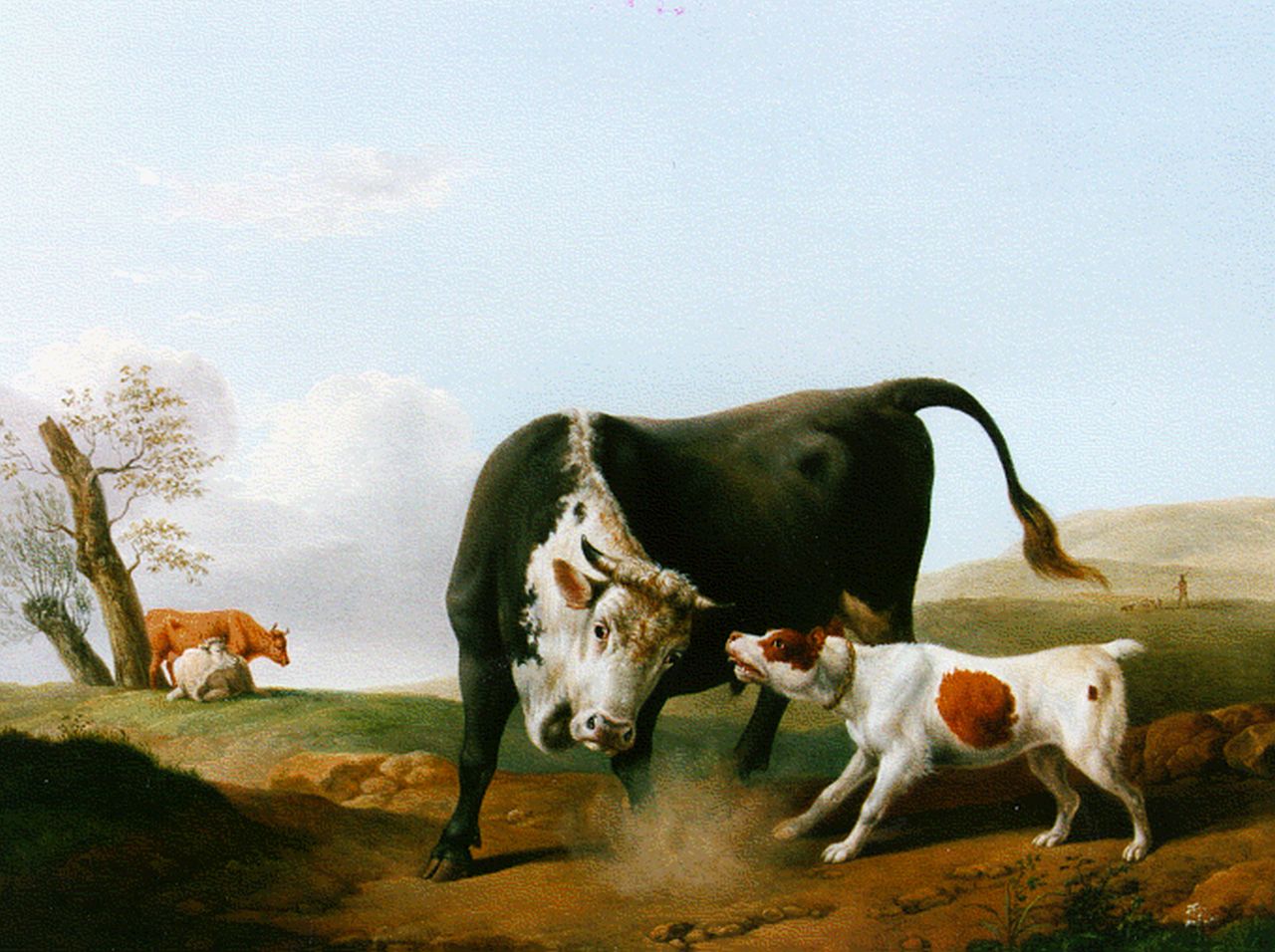 Dallinger von Dalling A.J.  | Alexander Johann Dallinger von Dalling, The fight, oil on panel 30.0 x 36.3 cm, signed l.l. and dated 1837