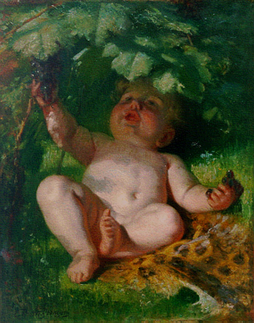 Rosset-Granger E.  | Edouard Rosset-Granger, l' Enfant au Raisin, oil on canvas 51.5 x 41.5 cm, signed l.l.