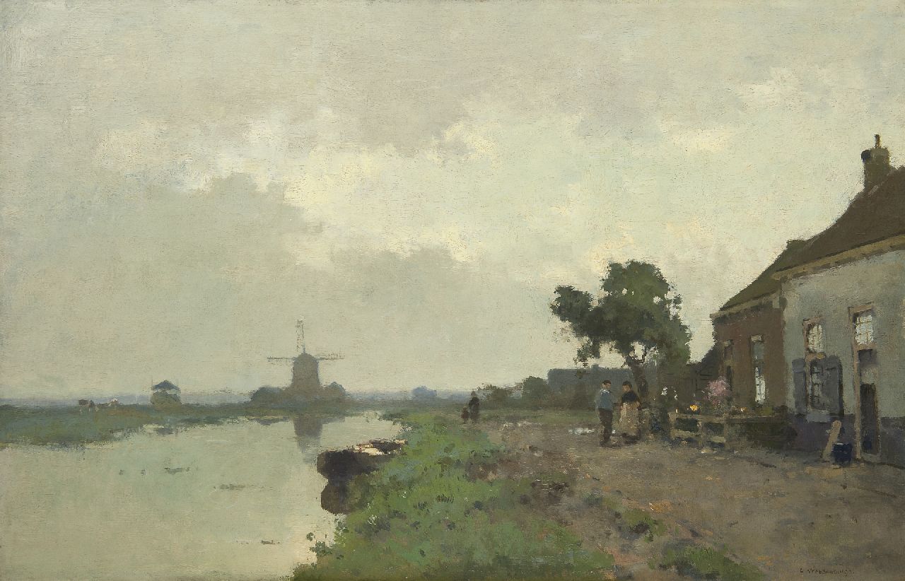 Vreedenburgh C.  | Cornelis Vreedenburgh | Paintings offered for sale | Early morning along the canal, oil on canvas 58.8 x 90.0 cm, signed l.r.